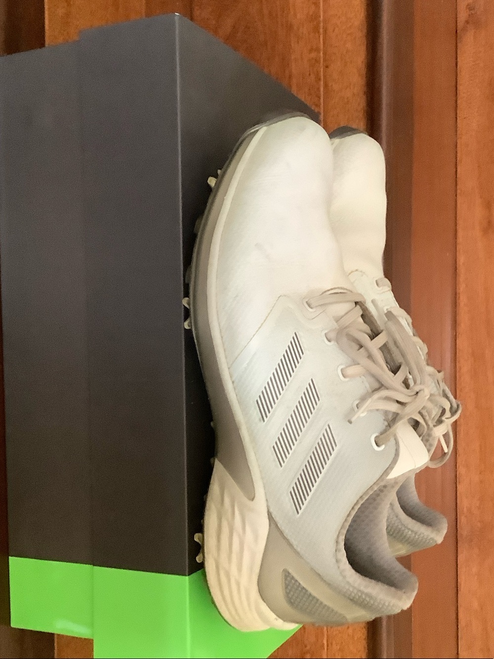adidas Men's Beige/Light Gray Athletic Golf Shoes